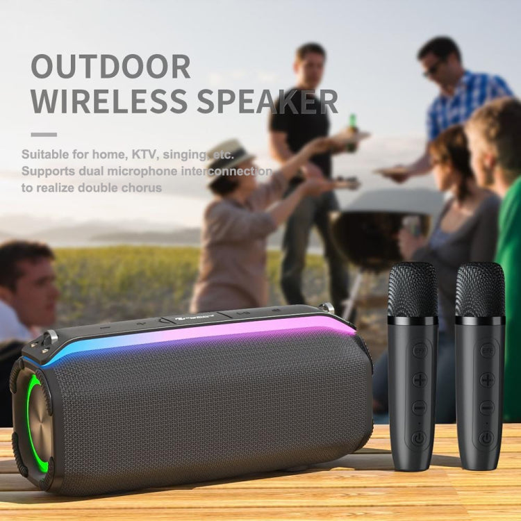 New RiXing NR8809 20W Outdoor Portable TWS Smart Wireless Bluetooth Speaker, Style:Dual Mic(Red) - free shipping - PMC Jewellery - Order now!