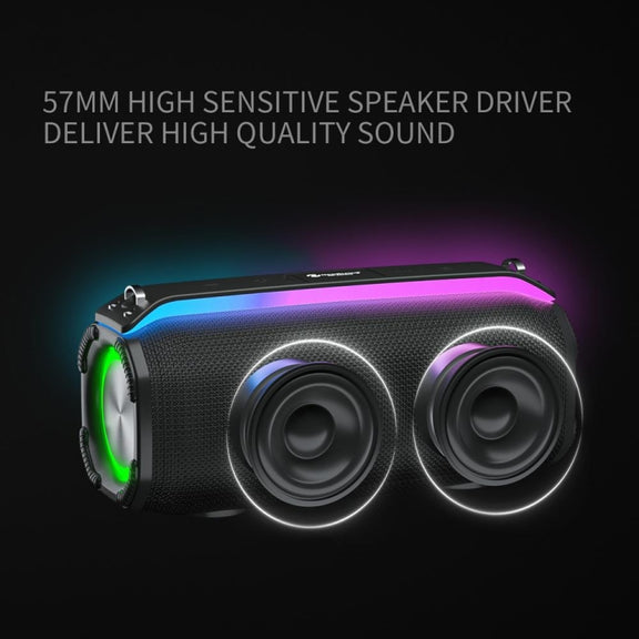 New RiXing NR8809 20W Outdoor Portable TWS Smart Wireless Bluetooth Speaker, Style:Single Mic(Black)
