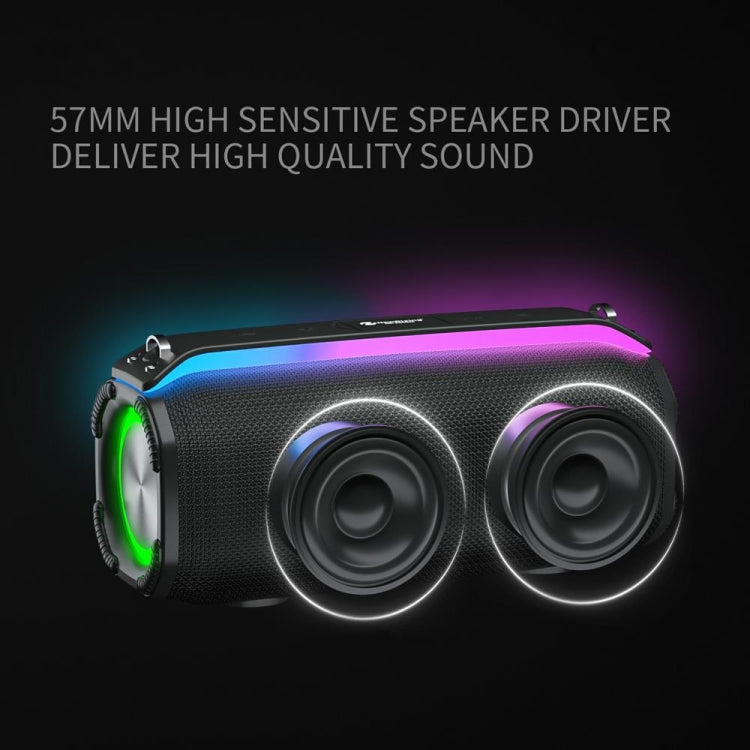 New RiXing NR8809 20W Outdoor Portable TWS Smart Wireless Bluetooth Speaker, Style:Single Mic(Black)