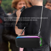 New RiXing NR8809 20W Outdoor Portable TWS Smart Wireless Bluetooth Speaker, Style:Single Mic(Red)