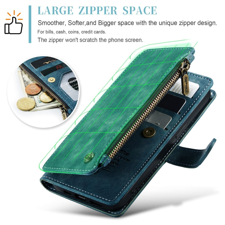 For iPhone 15 CaseMe C30 Multifunctional Leather Phone Case(Blue)