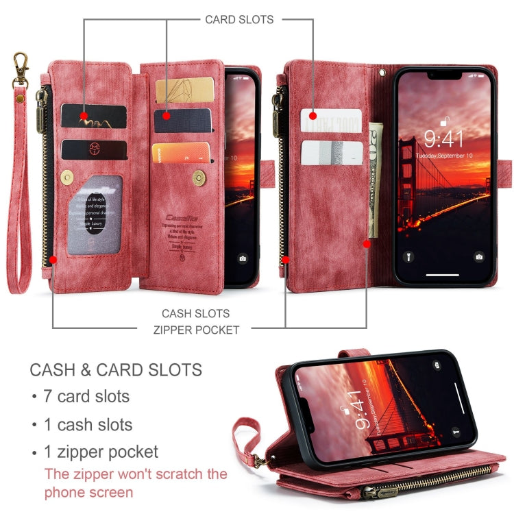 For iPhone 15 CaseMe C30 Multifunctional Leather Phone Case(Red) - free shipping - PMC TechLife - Order now!