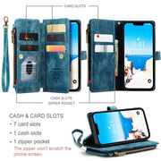 For iPhone 15 Plus CaseMe C30 Multifunctional Leather Phone Case(Blue)