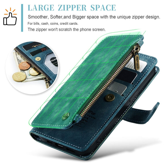 For iPhone 15 Plus CaseMe C30 Multifunctional Leather Phone Case(Blue)