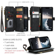 For iPhone 15 Plus CaseMe C30 Multifunctional Leather Phone Case(Black)