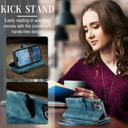 For iPhone 15 Pro Max CaseMe C30 Multifunctional Leather Phone Case(Blue)