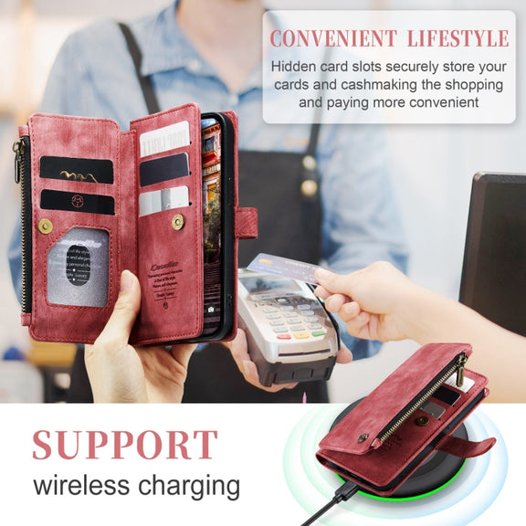 For iPhone 15 Pro Max CaseMe C30 Multifunctional Leather Phone Case(Red)