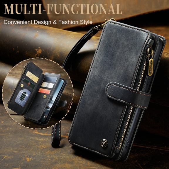 For iPhone 15 Pro Max CaseMe C30 Multifunctional Leather Phone Case(Black)
