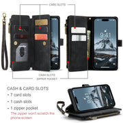 For iPhone 15 Pro Max CaseMe C30 Multifunctional Leather Phone Case(Black)