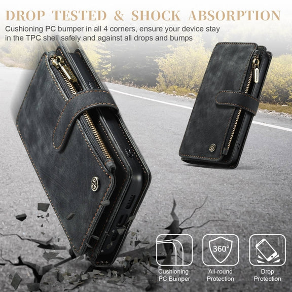 For iPhone 15 Pro Max CaseMe C30 Multifunctional Leather Phone Case(Black)