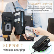 For iPhone 15 Pro Max CaseMe C30 Multifunctional Leather Phone Case(Black)