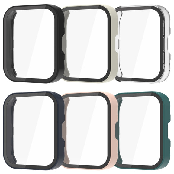 For Amazfit Bip 5 PC + Tempered Film Integrated Watch Protective Case(Dark Green)