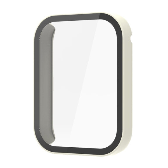 For Xiaomi Mi Band 8 Pro PC + Tempered Film Integrated Watch Protective Case(Ivory White)