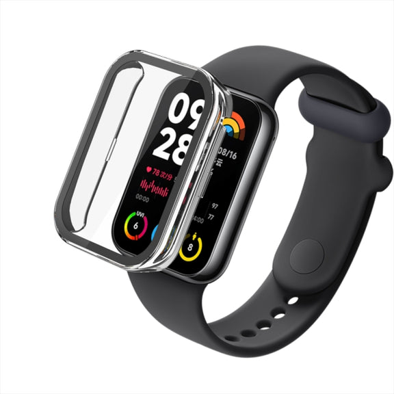 For Xiaomi Mi Band 8 Pro PC + Tempered Film Integrated Watch Protective Case(Ivory White)