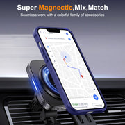 For iPhone 15 MagSafe Magnetic Rotating Holder Phone Case(Klein Blue)