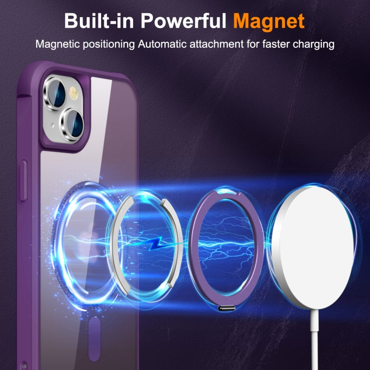 For iPhone 14 Plus MagSafe Magnetic Rotating Holder Phone Case(Purple) - iPhone 14 Plus Cases by PMC TechLife | Online Shopping South Africa | PMC TechLife