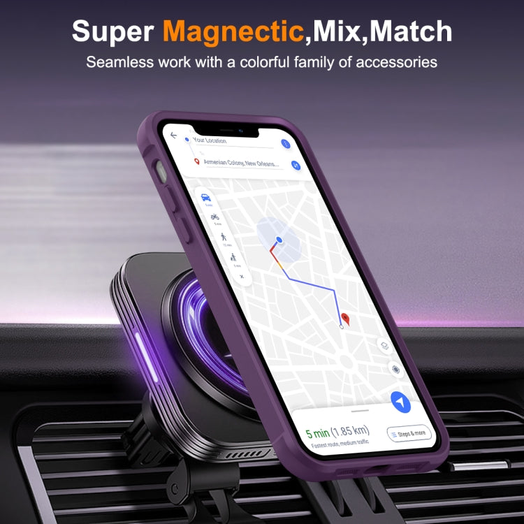 For iPhone 11 MagSafe Magnetic Rotating Holder Phone Case(Purple)
