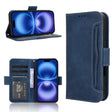 For iPhone 16 Plus Skin Feel Calf Texture Card Slots Leather Phone Case(Blue) - iPhone 16 Plus Cases by PMC TechLife | Online Shopping South Africa | PMC TechLife | Buy Now Pay Later Mobicred