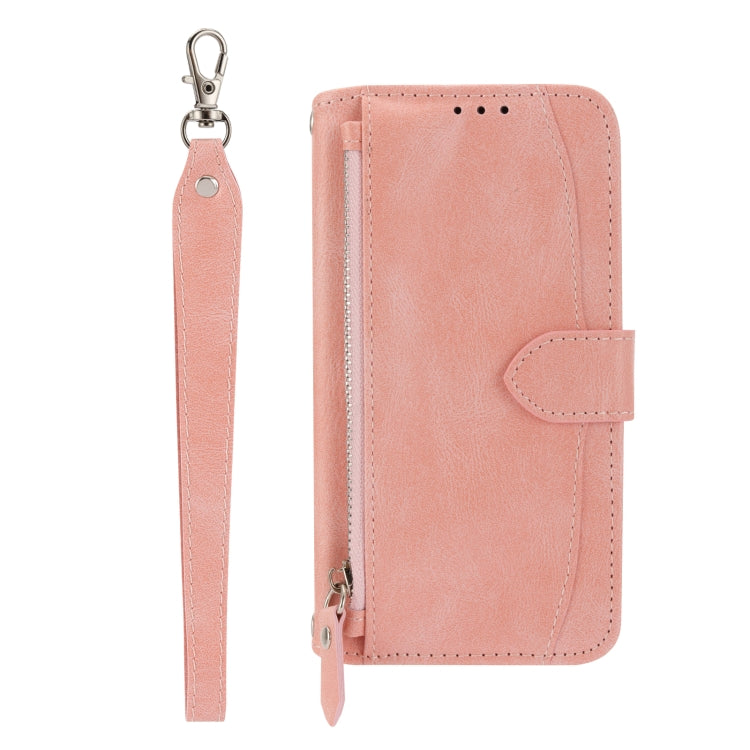 For iPhone 16 Pro Max Oil Skin Zipper Wallet Leather Phone Case(Pink) - free shipping - PMC TechLife - Order now!