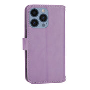 For iPhone 16 Pro Oil Skin Zipper Wallet Leather Phone Case(Purple)