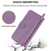 For iPhone 16 Pro Oil Skin Zipper Wallet Leather Phone Case(Purple)
