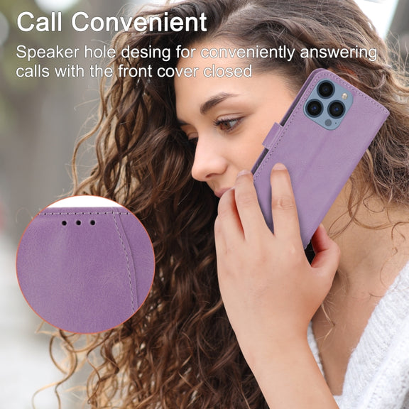 For iPhone 16 Pro Oil Skin Zipper Wallet Leather Phone Case(Purple)