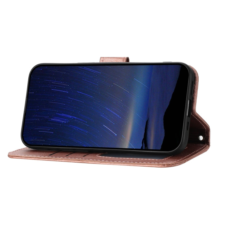 For iPhone 16 Oil Skin Zipper Wallet Leather Phone Case(Rose Gold) - iPhone 16 Cases by PMC TechLife | Online Shopping South Africa | PMC TechLife | Buy Now Pay Later Mobicred