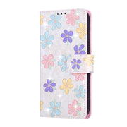 For iPhone 16e Bronzing Painting RFID Leather Case(Bloosoming Flower)