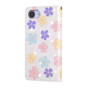 For iPhone 16e Bronzing Painting RFID Leather Case(Bloosoming Flower)