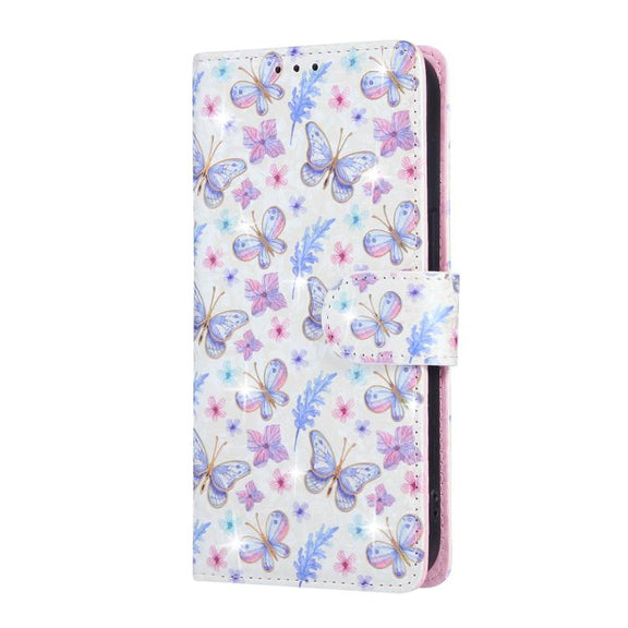 For iPhone 16e Bronzing Painting RFID Leather Case(Pansies)