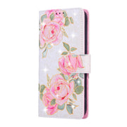 For iPhone 16e Bronzing Painting RFID Leather Case(Rose Flower)