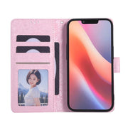 For iPhone 16e Bronzing Painting RFID Leather Case(Rose Flower)