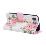 For iPhone 16e Bronzing Painting RFID Leather Case(Rose Flower)