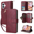 For iPhone 16 Plus 9 Card Slots Zipper Wallet Bag Leather Phone Case(Wine Red) - free shipping - PMC TechLife - Order now!
