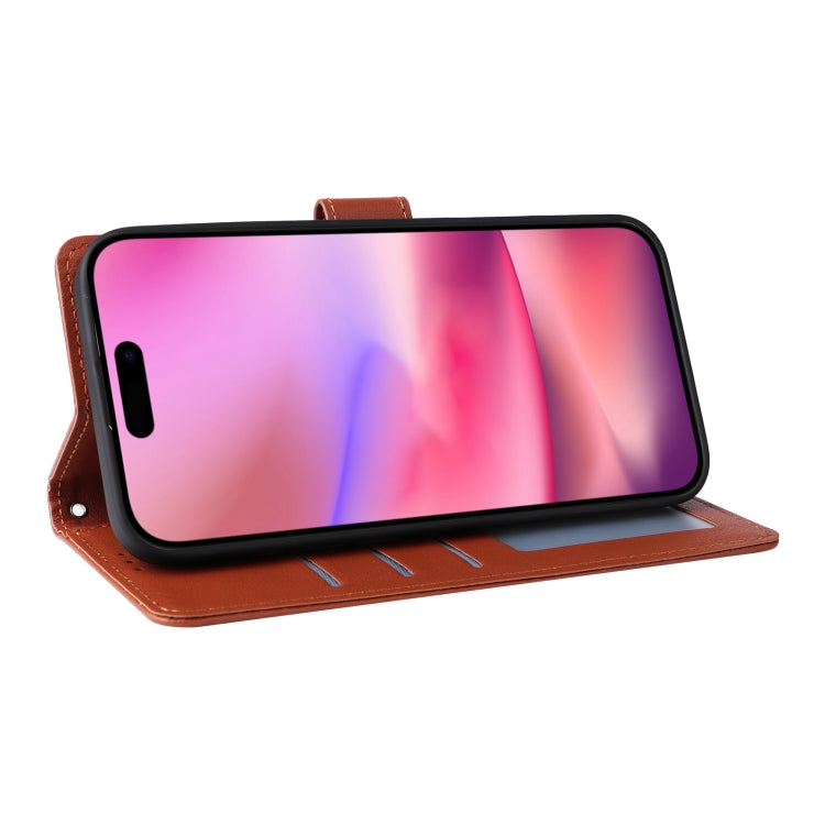 For iPhone 16 Plus Multifunctional Horizontal Flip Leather Phone Case with Three Card Slots(Brown) - iPhone 16 Plus Cases by PMC TechLife | Online Shopping South Africa | PMC TechLife | Buy Now Pay Later Mobicred