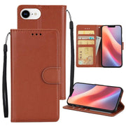For iPhone 16e 3-Card Slots Multifunctional Leather Phone Case(Brown)