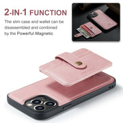 For iPhone 15 Pro Max JEEHOOD RFID Blocking Anti-Theft Magnetic PU Phone Case(Pink)
