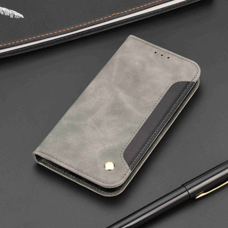 For iPhone 16 Pro Max Skin Feel Splicing Leather Phone Case(Grey) - iPhone 16 Pro Max Cases by PMC TechLife | Online Shopping South Africa | PMC TechLife | Buy Now Pay Later Mobicred