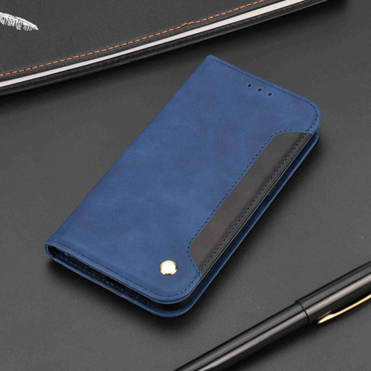 For iPhone 16 Plus Skin Feel Splicing Leather Phone Case(Blue) - iPhone 16 Plus Cases by PMC TechLife | Online Shopping South Africa | PMC TechLife | Buy Now Pay Later Mobicred