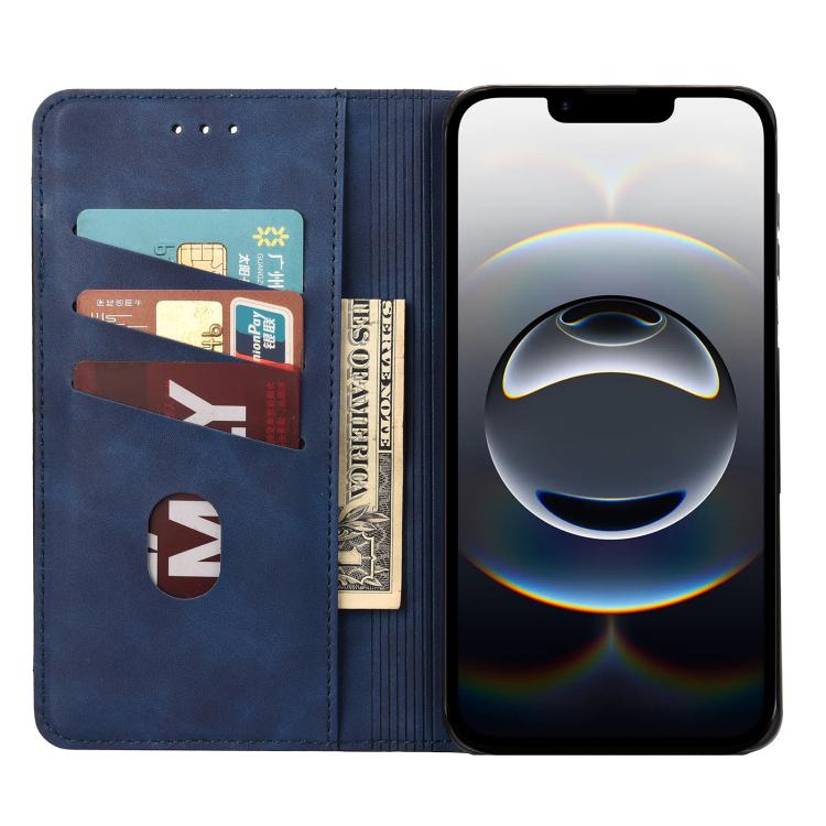For iPhone 16e Skin Feel Splicing Leather Phone Case(Blue) - iPhone 16e Cases by PMC Jewellery | Online Shopping South Africa | PMC Jewellery | Buy Now Pay Later Mobicred