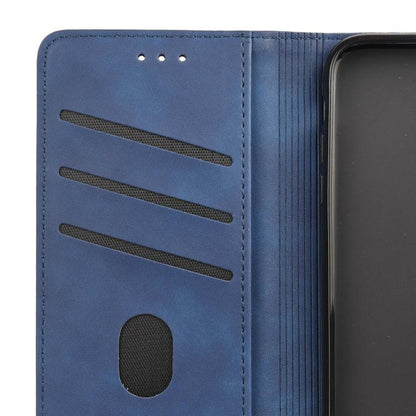 For iPhone 16e Skin Feel Splicing Leather Phone Case(Blue) - iPhone 16e Cases by PMC Jewellery | Online Shopping South Africa | PMC Jewellery | Buy Now Pay Later Mobicred