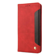 For iPhone 16e Skin Feel Splicing Leather Phone Case(Red)