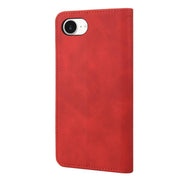 For iPhone 16e Skin Feel Splicing Leather Phone Case(Red)