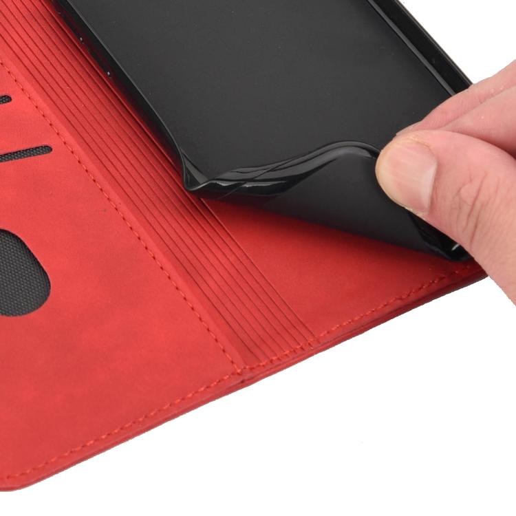 For iPhone 16e Skin Feel Splicing Leather Phone Case(Red)