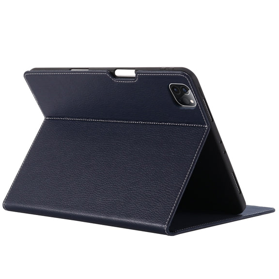 For iPad Pro 11 inch (2020) GEBEI PU+TPU Horizontal Flip Protective Tablet Case with Holder & Card Slots(Blue)