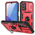 For Samsung Galaxy A25 5G Sliding Camshield TPU + PC Phone Case with Holder(Red+Black) - Galaxy Phone Cases by PMC TechLife | Online Shopping South Africa | PMC TechLife