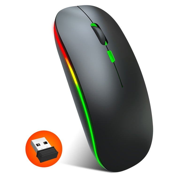 HXSJ M40 2.4GHZ 800,1200,1600dpi Third Gear Adjustment Colorful Wireless Mouse USB Rechargeable(Black) - free shipping - PMC TechLife - Order now!