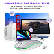 HXSJ M40 2.4GHZ 800,1200,1600dpi Third Gear Adjustment Colorful Wireless Mouse USB Rechargeable(Silver)