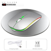 HXSJ M40 2.4GHZ 800,1200,1600dpi Third Gear Adjustment Colorful Wireless Mouse USB Rechargeable(Silver)