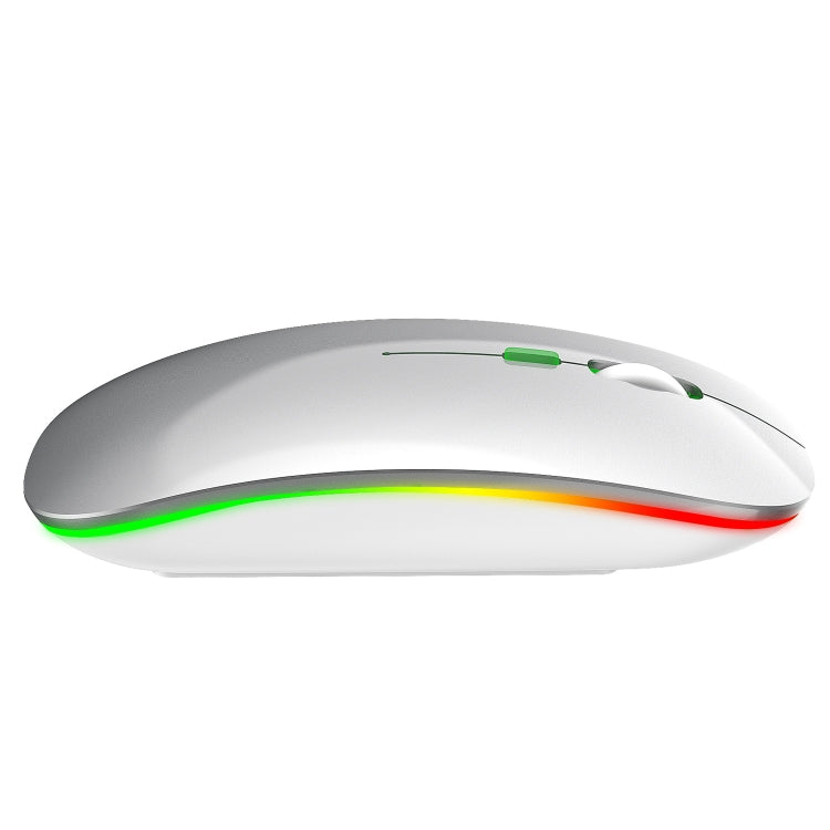 HXSJ M40 2.4GHZ 800,1200,1600dpi Third Gear Adjustment Colorful Wireless Mouse USB Rechargeable(Silver)